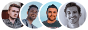 Group of diverse professionals smiling, representing customer satisfaction and service excellence in the construction industry, relevant to Practical Metals' commitment to quality and partnerships.